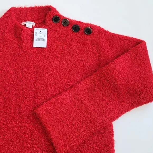 NWT Crewcuts Red Fuzzy Crew Neck Knit Sweater, Size 16(Girl) - Picture 5 of 12